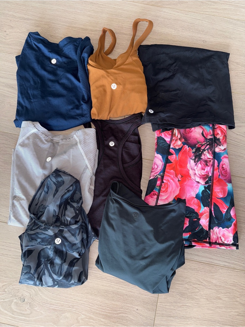 Lot of 8 lululemon tops swiftly align breeze by cropped & more sz 8